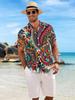 New Men's Casual Short-Sleeve Shirt with Colorful Paisley Pattern, Exquisite and Ornate, Versatile for Holiday Parties, Commuting, and Casual Wear.