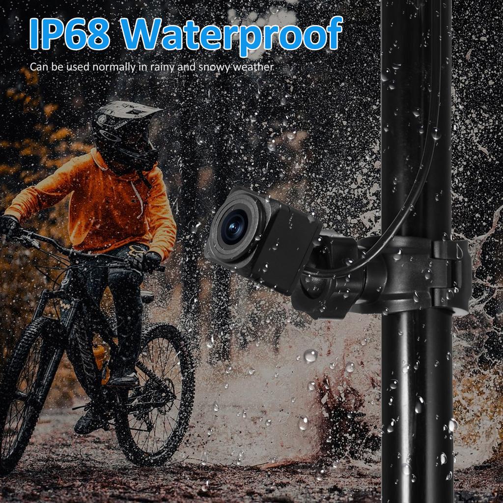 Зеркало на руль велосипеда, 1080P Перезаряжаемая записывающая камера заднего вида для велосипеда с 4.3   монитором Ночное видение 110