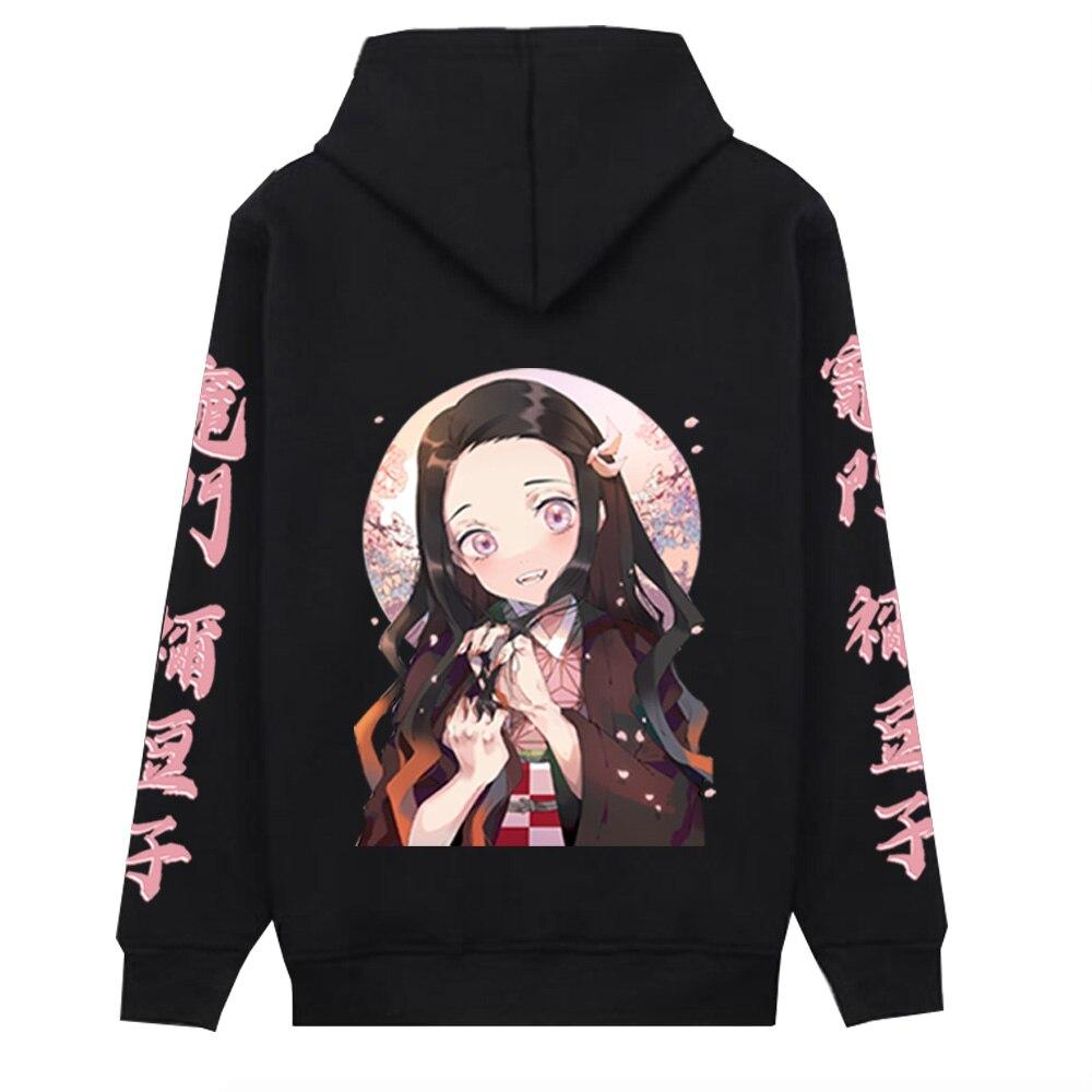 Горячая аниме Demon Slayer Kimetsu No Yaiba Забавные толстовки с капюшоном Kamado Nezuko на молнии пальто с принтом Модная женская повседневная куртка Толстовка