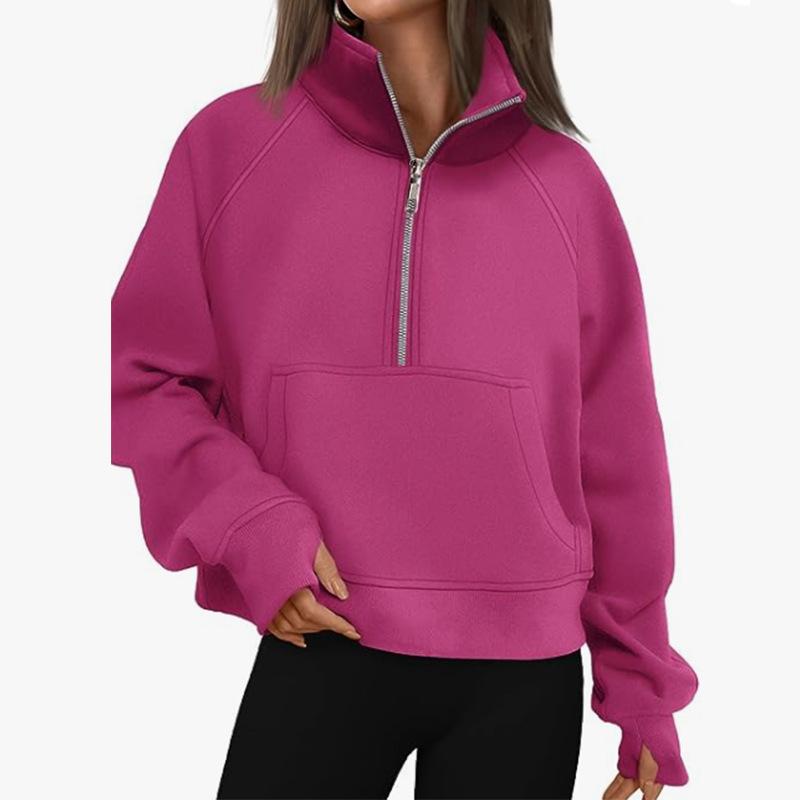 Women's Plus Size Autumn and Winter Loose Jacket Zipper Long Sleeve Sweatshirt