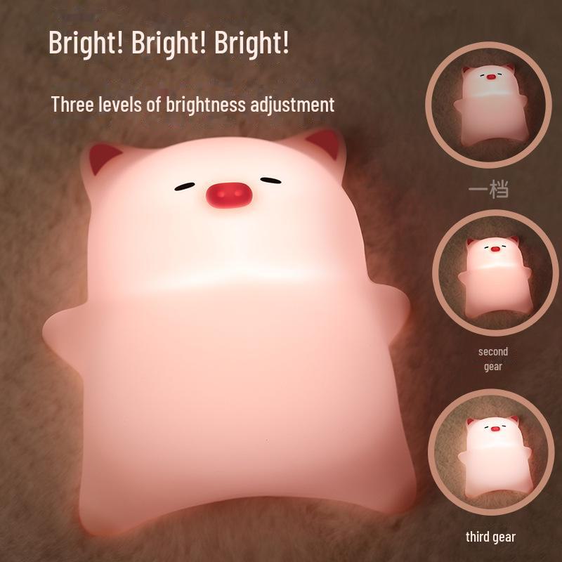 Силиконовый ночник в виде кролика - креативный прикроватный и сенсорный светильник для детей, идеальный подарок или декоративное украшение