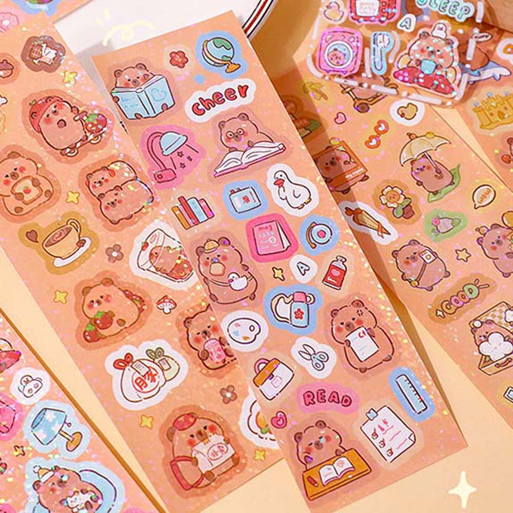 10 листов школьных принадлежностей капибара украшения наклейка капибара детские игрушки наклейка бутылка для воды