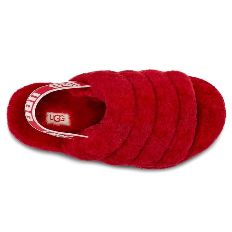 UGG FLUFF YEAH Стильный сандаль из овчины Женский Истинный красный 1095119-RBRD