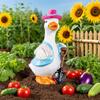 Gardening Duck Statue Outdoor Garden Yard Farm Duck Resin Figurine Weather-Resistant Cartoon Animal Desktop Decoration Ornament