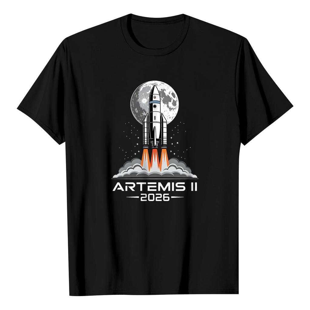 Женская повседневная футболка с коротким рукавом Artemis II с графическим принтом, с круглым вырезом, свободного кроя, легкий хлопковый топ для повседневной носки