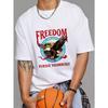 Белая футболка с графикой Свободного Орла, дизайн с текстом American Eagle и Freedom для повседневной носки, активного отдыха и патриотических мероприятий