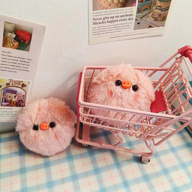 Lovely Plush Piggy Keychain Little Fresh Funny Bag Pendant Children Toys Birthday Gifts Kawaii Small Pig Head Key Ring