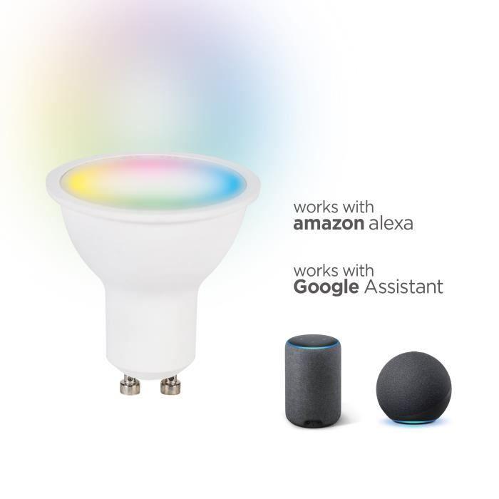 Умная лампочка - KSIX - GU10 - Упаковка из 2 штук - RGB + CCT - 9 Вт - Совместима с Alexa