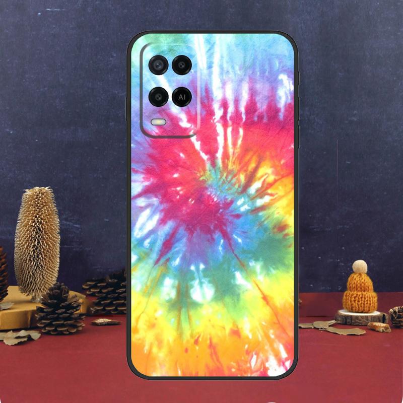Trippy Tie Dye Hippie Art Case For OPPO A54 A74 A94 A98 A78 A79 A16 A76 A96 A5 A9 A17 A77 A15 A52 A72 A53 A57S Cover