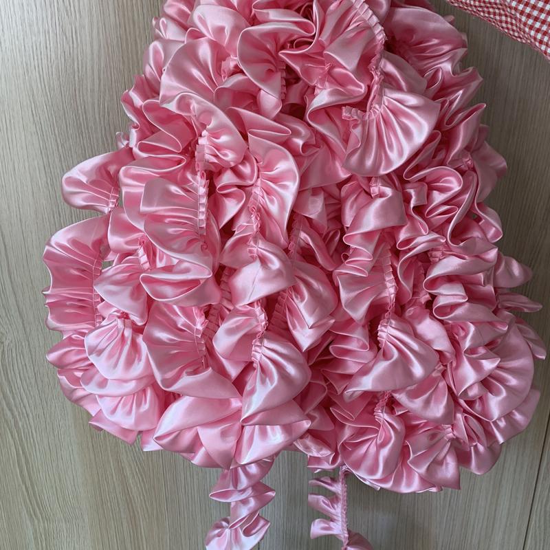 10 м Двухслойная оборка с кружевной отделкой, блестящая атласная плиссированная лента, кромка ткани, подгиб для свадебного платья, кукольного платья, DIY детское шитье, рукоделие