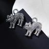 Stylish Retro Pussy Brooch Full Of Diamonds, Versatile Pin With Diamonds, Animal Accessories