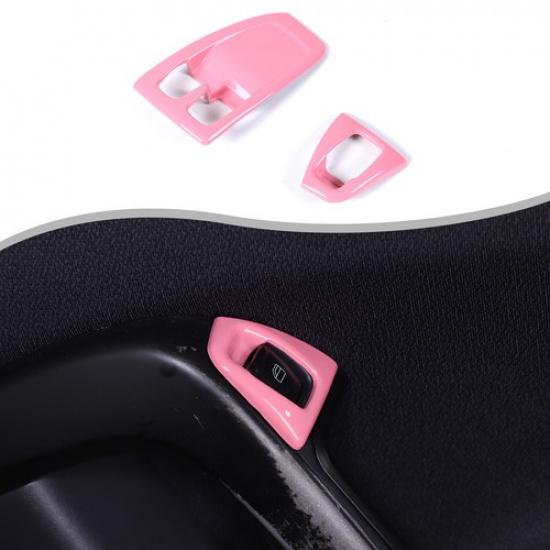 Pink Window Lift Switch Button Trim Frame For Benz Smart Fortwo 451 2010-15