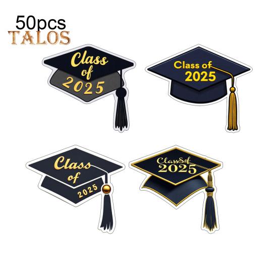 10/30/50 шт./упаковка выпускной сезон 2025 года наклейки с прочной клейкой основой мелованная бумага школьные наклейки для выпускников