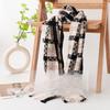 Black and White Pure Wool Scarf Light Luxury and High End Small Fragrant Style Braided Large Size Warm Shawl
