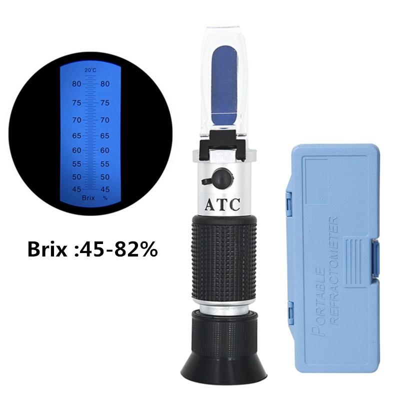 Портативный рефрактометр для меда 45-82% Рефрактометр для пчеловодства по шкале Брикса Тестер для пчеловодства ATC Минимальное деление 0,5% Измеритель сахара по шкале Брикса