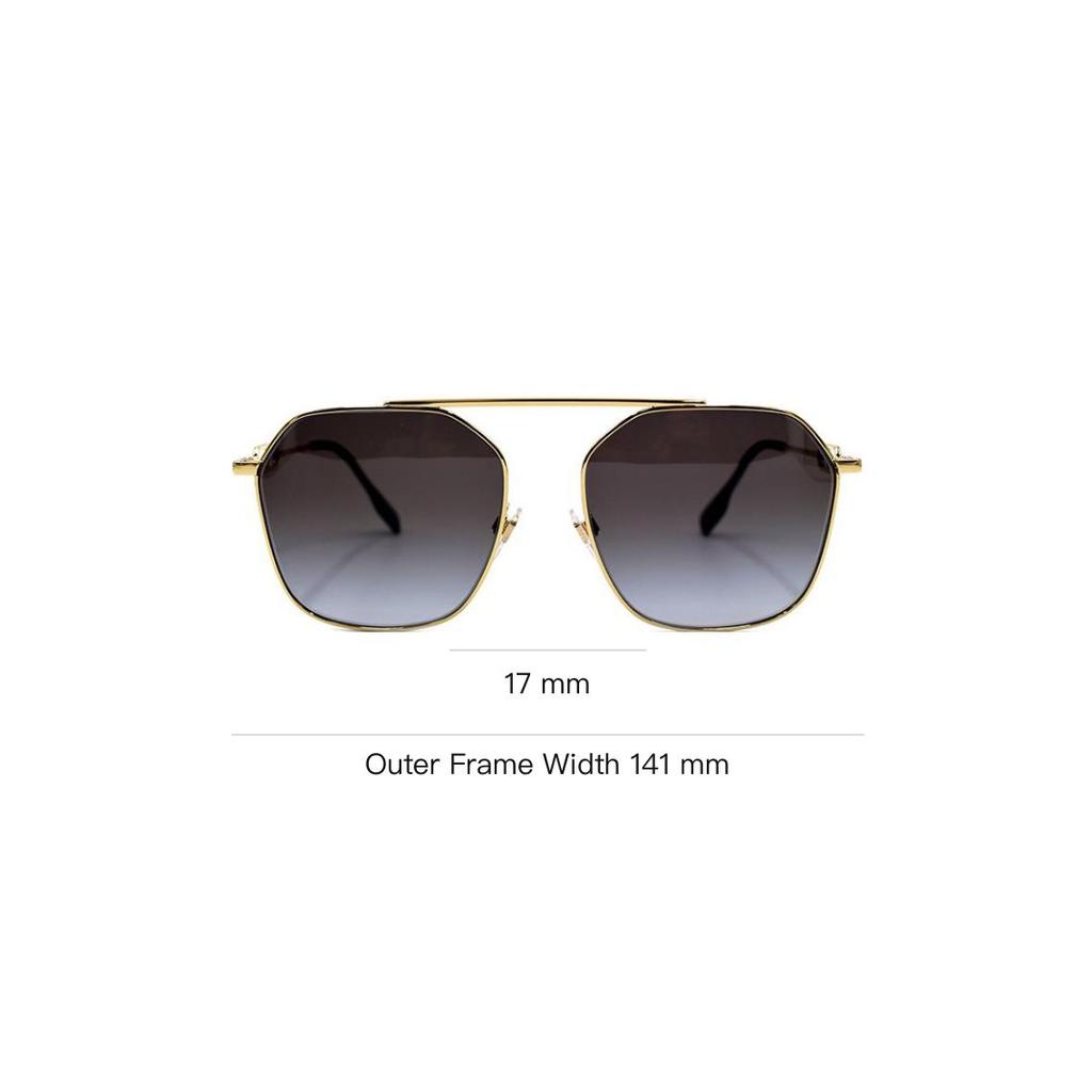 Burberry B. Monogram Exclusive Logo Pattern Series Trendy Sunglasses Women sunglasses Gold Gradient-Gray B3124-1109/8G