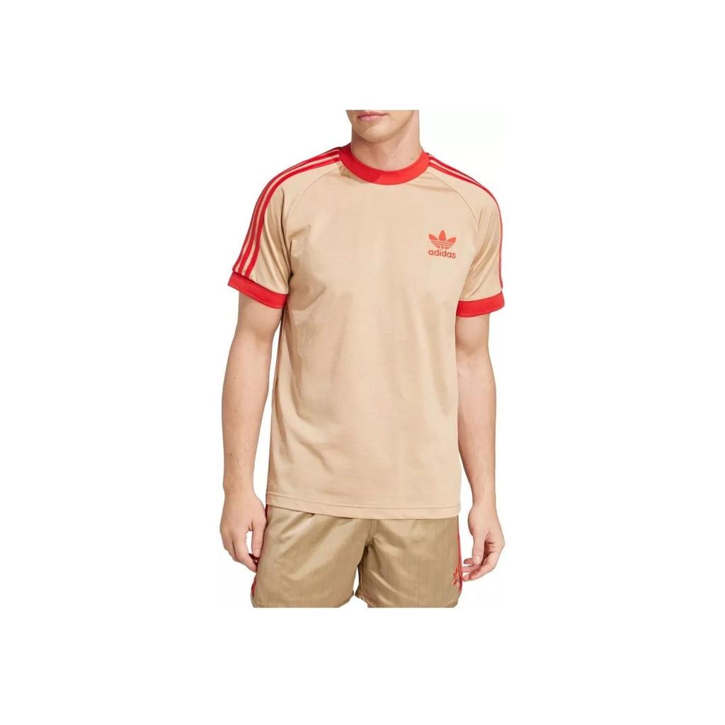 Adidas Футболка с тремя полосками Дэвида Бекхэма Magic Beige для мужчин в уличном стиле JM6290