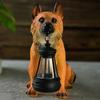 Dog Solar Garden Statue Lawn Ornament Outdoor Figurine Light Decorative Sculpture for Patio Step