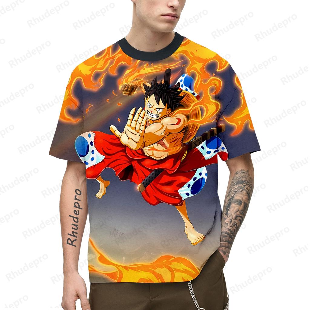 One Piece Популярная аниме-футболка 3d Япония Харадзюку аниме мужская с коротким рукавом косплей Луффи рубашка с принтом футболка мужская одежда топ