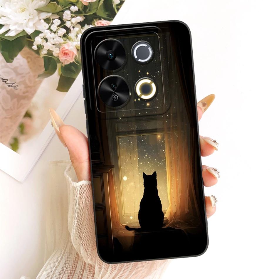 For ITEL P65 Cute Cat Flower Cartoon Phone Case For Itel P671L ItelP65 Shockproof Soft Silicone Covers Bumpers
