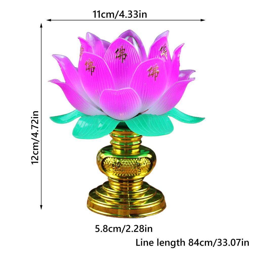 Pink Lotus Lamp Exquisite Temple Decoration Creative Worship Lamp Worship
