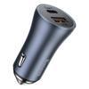Baseus 40W Dual-Port Car Charger USB-C/USB Gray