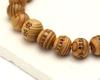Japanese Heart Prayer Hall Heart Sutra Yaku Cedar 10mm Prayer Beads Bracelet Prayer Beads Yakusugi Amulets [Hannya Carving]