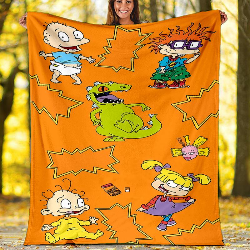 Rugrats Theme Printed Blanket - Perfect for Couch, Bed, Travel & Outdoor Use | Machine Washable, Cozy & Durable.