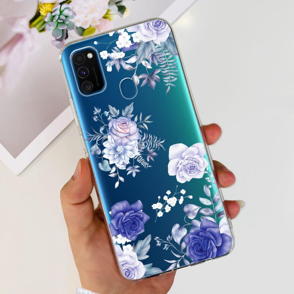 For Cover Samsung M21 Case Marble Cartoon Tpu Silicon Soft Back Phone Cover Cases For Samsung Galaxy M21 M 21 Bumper Funda Capa