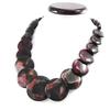 [H7531] - Designer Necklace 'Kilimanjaro' Brown Red - 50 Cm - 35 Mm