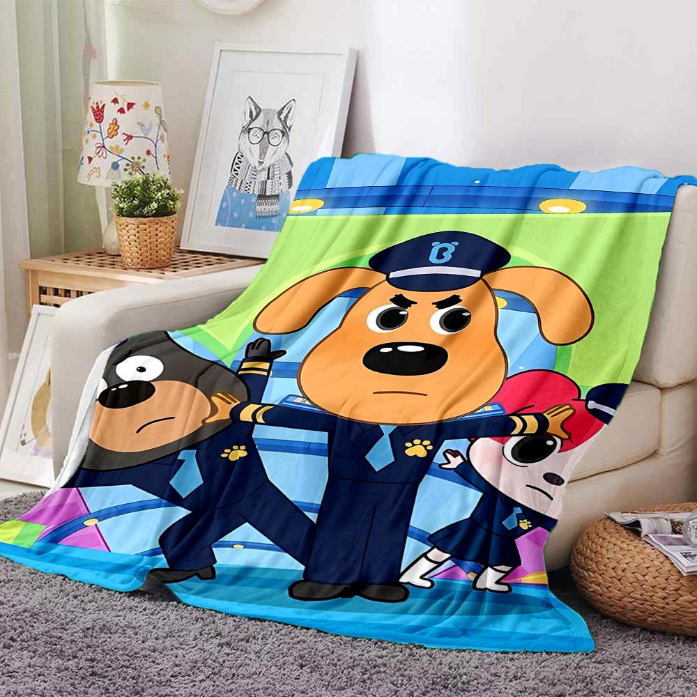 Sheriff Labrador Theme Printed Blanket - Perfect for Couch, Bed, Travel & Outdoor Use | Machine Washable, Cozy & Durable.