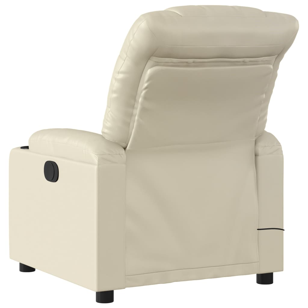 Massage Chair with Relax Function Artificial Leather Cream