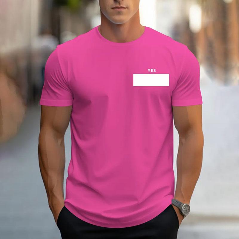 2025 New Fashion Innovative Math Formula Print Men's Short Sleeve Summer Fresh Sports Gym T-Shirt Loose Round Neck Top