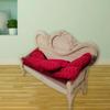 1/12 Dollhouse Sofa Retro Vintage Furniture Model Accessory Miniature Couch for Home Bedroom