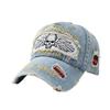 American hole letter baseball cap men's enlarged and deepened denim cap European and American washed hat