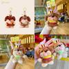 Dog Rolled Dachshund Tongue Bee Design Cute Plush Pendant Keyring Decoration