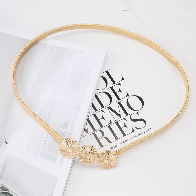 Metal Spring Belt Women'S Dress Shirt Sweater Elastic Elastic Waist Chain Waist Seal