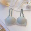 Half cup underwear plaid palm cup bra gathered seamless small chest without steel ring one piece girl bra student bra