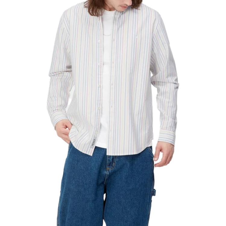 Carhartt WIP Рубашка с полосатым принтом с длинным рукавом Мужские рубашки Белый I031451-1G0-XX