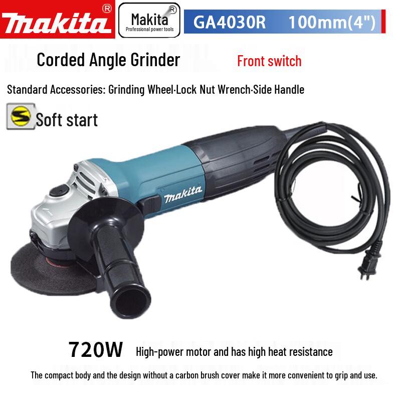 Углошлифовальная машина Makita 720 Вт 100 мм, штекер CN (адаптер в комплекте)