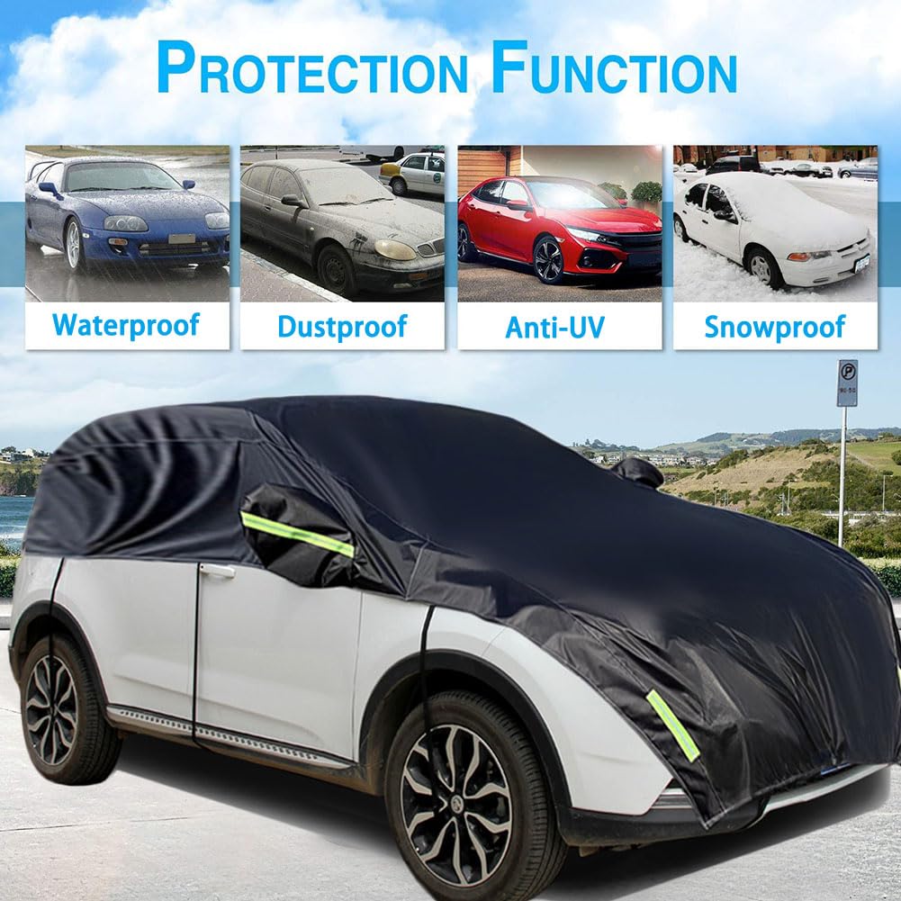 Чехол на половину кузова автомобиля UV 420D Оксфорд Черный, Чехол, Водонепроницаемый, Пыленепроницаемый, Защита, Ткань, (Хэтчбек)