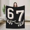 Christmas Humor Santa Says Six Seven  Flannel Blanket Winter Warm Soft Bedding Throws for Kids Couch Chair Fun Bedspread