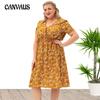 Plus Size Women's Dress Summer Short Sleeve Printed Dresses