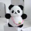 Charming Plush Flower Panda Keychain Bag Doll Soft Animal Toy For Childrens Play