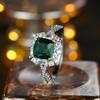 Модное роскошное кольцо с зеленым цирконом для женщин, для помолвки, свадьбы, юбилея, вечеринки, ювелирное изделие