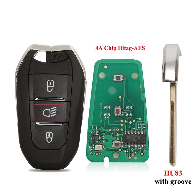 Jinyuqin Smart Keyless Go Remote Key 433 МГц для Peugeot 308 408 508 5008 Citroen C4 C4L DS4 DS5 4A ID46 Chip 434 МГц Keyless
