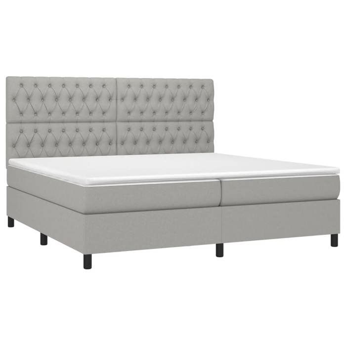Maison Exclusive - Sommier à lattes de lit et matelas et LED Gris clair 200x200 cm