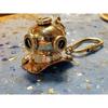 Antique Solid Brass Antique Divers Helmet Key Chain Scuba Diving Mini Helmet Key Ring