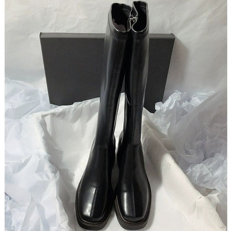 Side Zipper But Knee High Boots 2025 Autumn and Winter New Retro Thick Heel Boots Children's Tall and Thin Boots