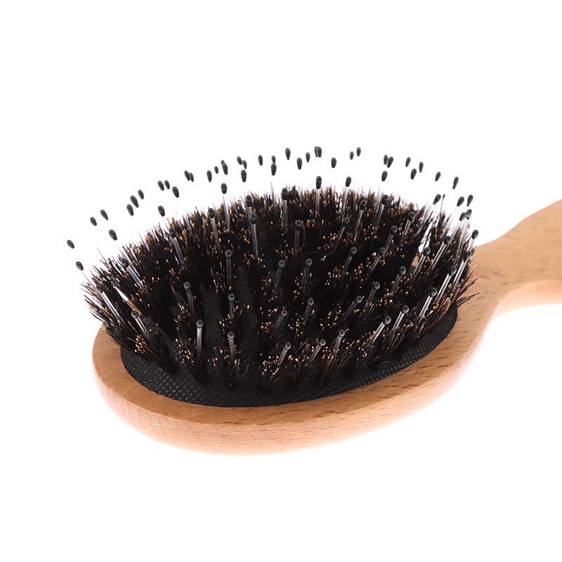 Щетка для волос с щетиной кабана, массажная расческа, антистатическая расческа для волос и кожи головы, расческа для укладки, распутывания, выпрямления, мини-расческа с воздушной подушкой